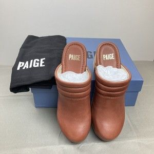 PAIGE Robbie Studded Leather Clog Women’s Size 7 NWB Whiskey